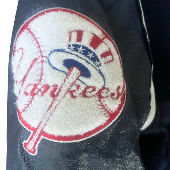 Vintage 1990s New York Yankees Reversible Varsity Jacket by JH Design –Sz Medium - Picture 7 of 16